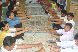 A glimpse of Free Yoga Session at Campus Auditorium.